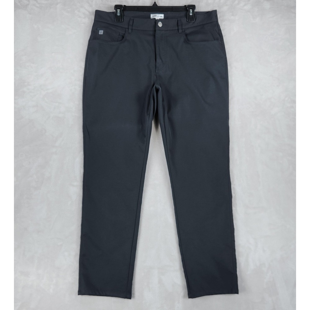 Peter Millar Pants Mens 35x30 Black EB66 Performance 5 Pocket Chino Golf Casual
